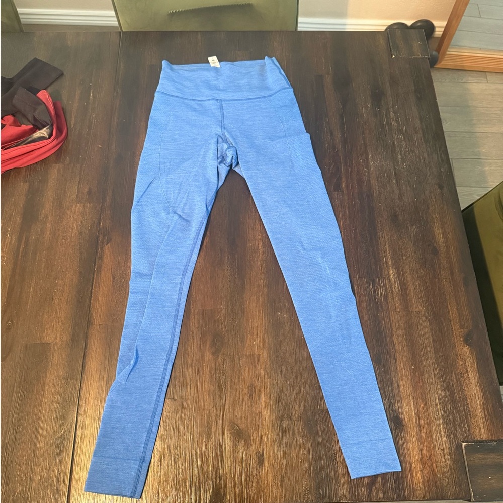 Lululemon Blue Leggings Sz 6 - Merino Wool-Blend Base Layer Tight